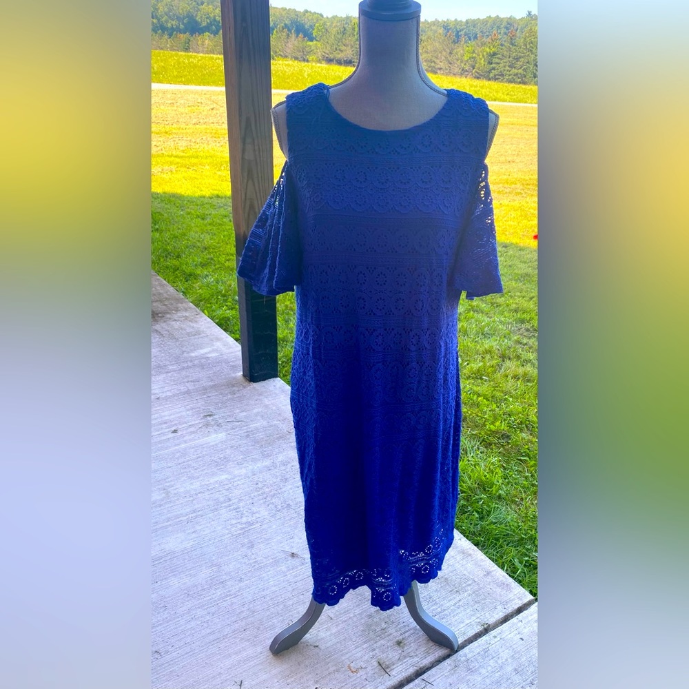 Blue lace dress